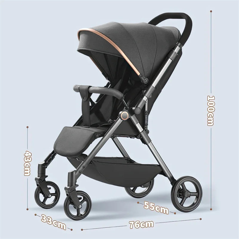 aby Carriage,Bi-directional ultra lightweight foldable high landscape four wheel shock absorber baby stroller,baby cart