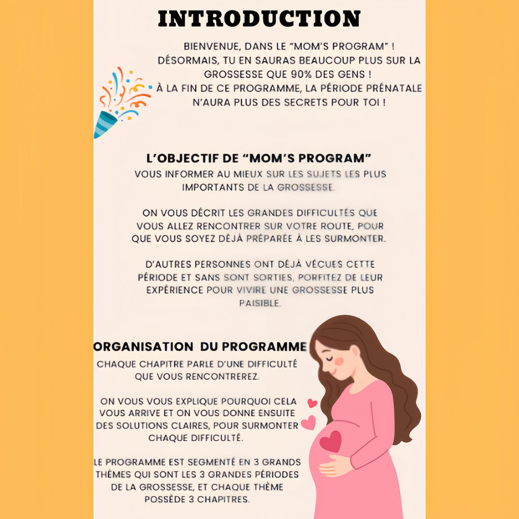 "Mom's Program" E-book pour femme enceinte