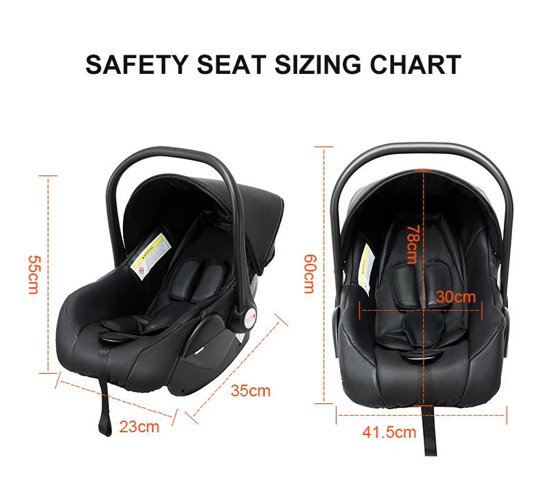 3-in-1 PU Waterproof Multi-Functional Baby Stroller Lightweight Stroller with Seat - Compact Foldable for Newborns to Toddlers