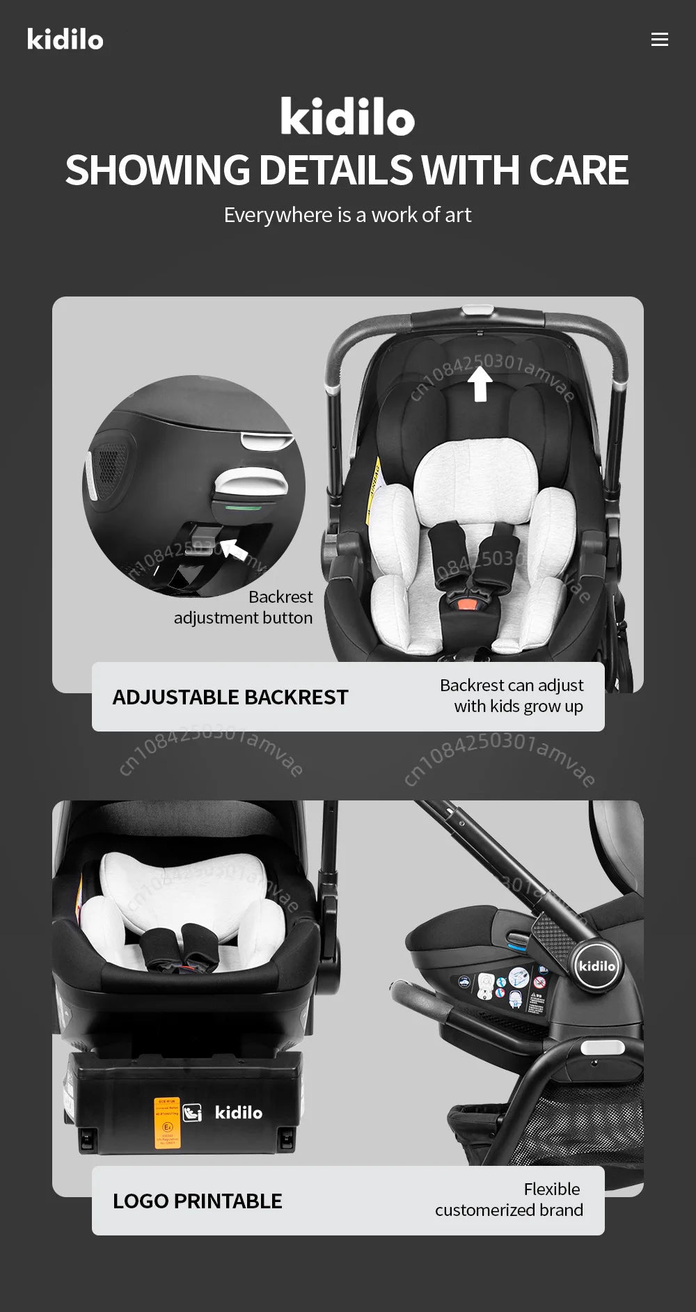 3-in-1 baby safety stroller, two-way newborn baby safety seat, portable 3-in-1 stroller for ages 0-2le for 0-2 years old