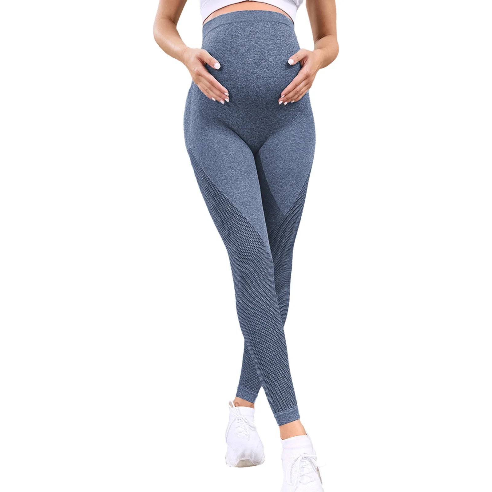 Maternity Yoga Leggings with Belly Support High Waist Pilates Pants Pregnancy Trousers for Sports Workout Casual Daily Wear