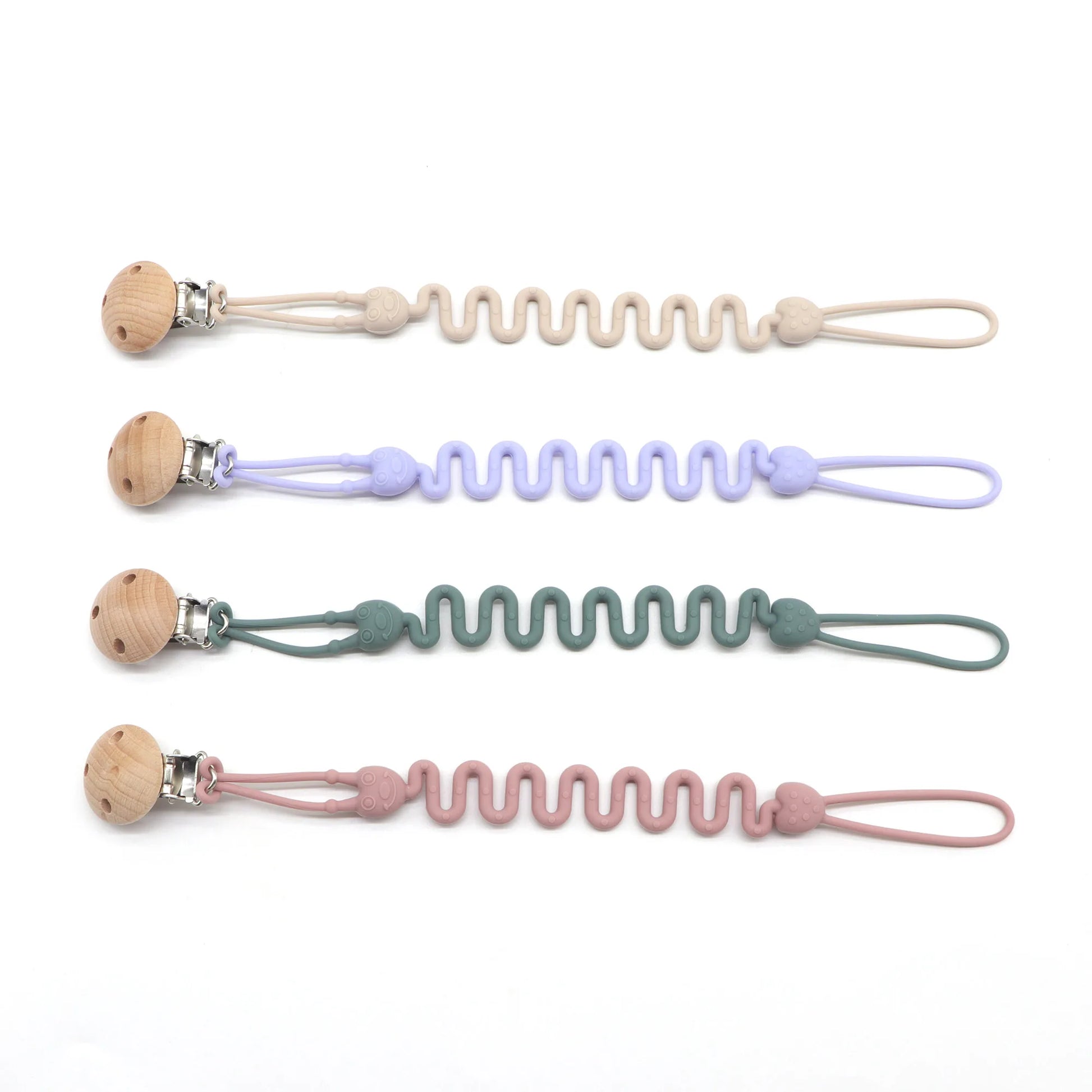 Lot de 4 attache-tétine en silicone