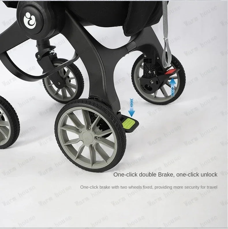 Baby stroller 4in1 Multifunctional newborn baby stroller 3in1 Foldable Basket type seat Lightweight Travel Pram