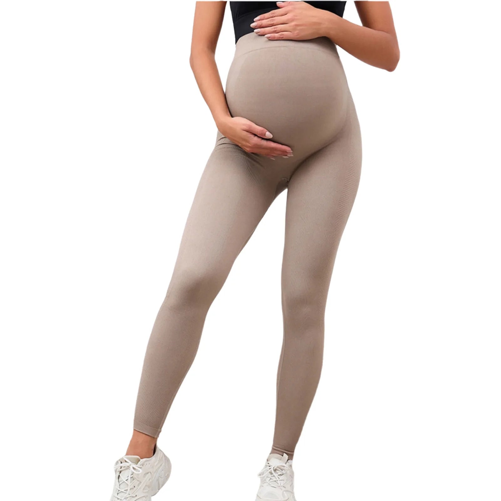 Maternity Yoga Leggings with Belly Support High Waist Pilates Pants Pregnancy Trousers for Sports Workout Casual Daily Wear