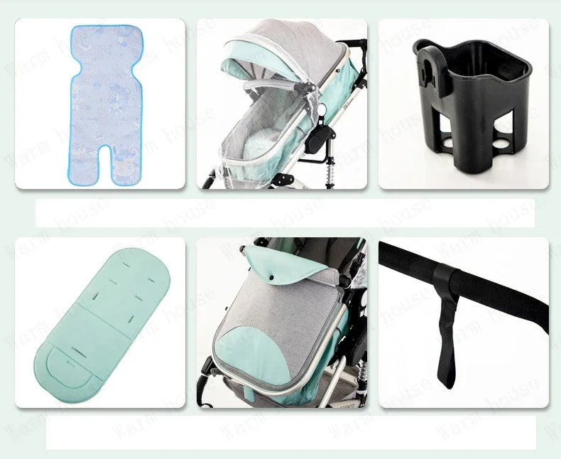 baby stroller 3in1 Luxury High Landscape baby pram portable baby pushchair multifunctional Newborn Carriage double faced