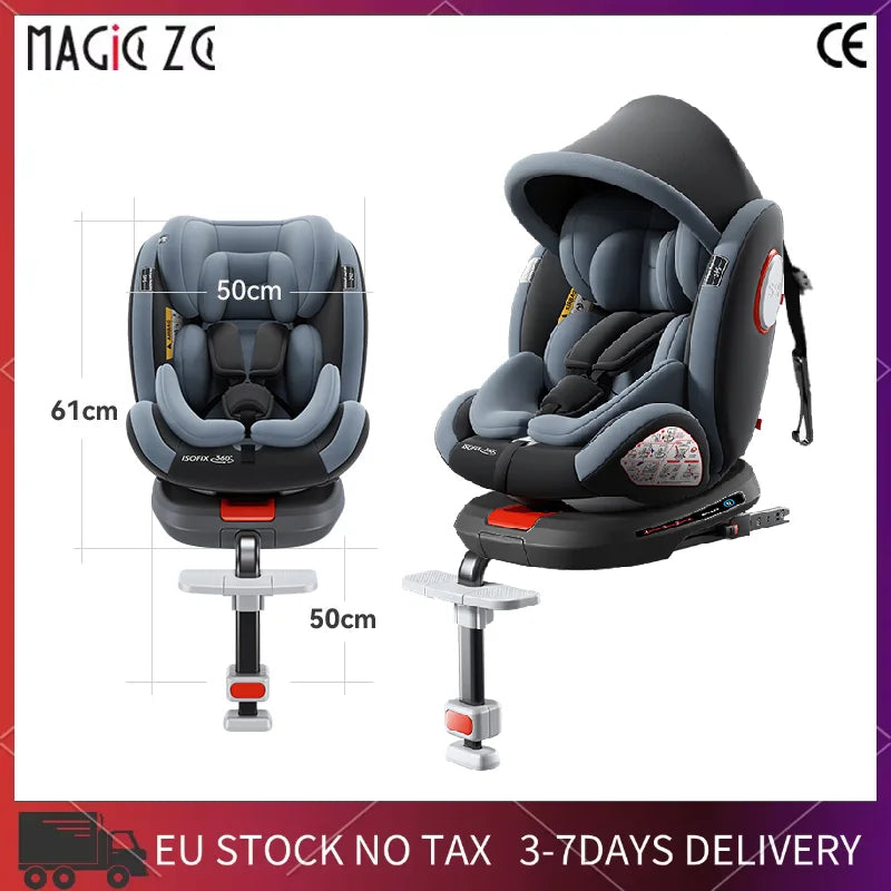 baby car seat with ISOFIX ,child safety seats 360° rotating child seat for 0-12 years old ,5-point seat belt for children