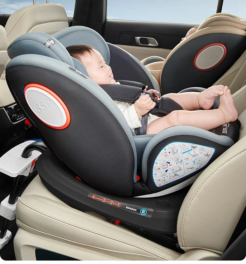 baby car seat with ISOFIX ,child safety seats 360° rotating child seat for 0-12 years old ,5-point seat belt for children