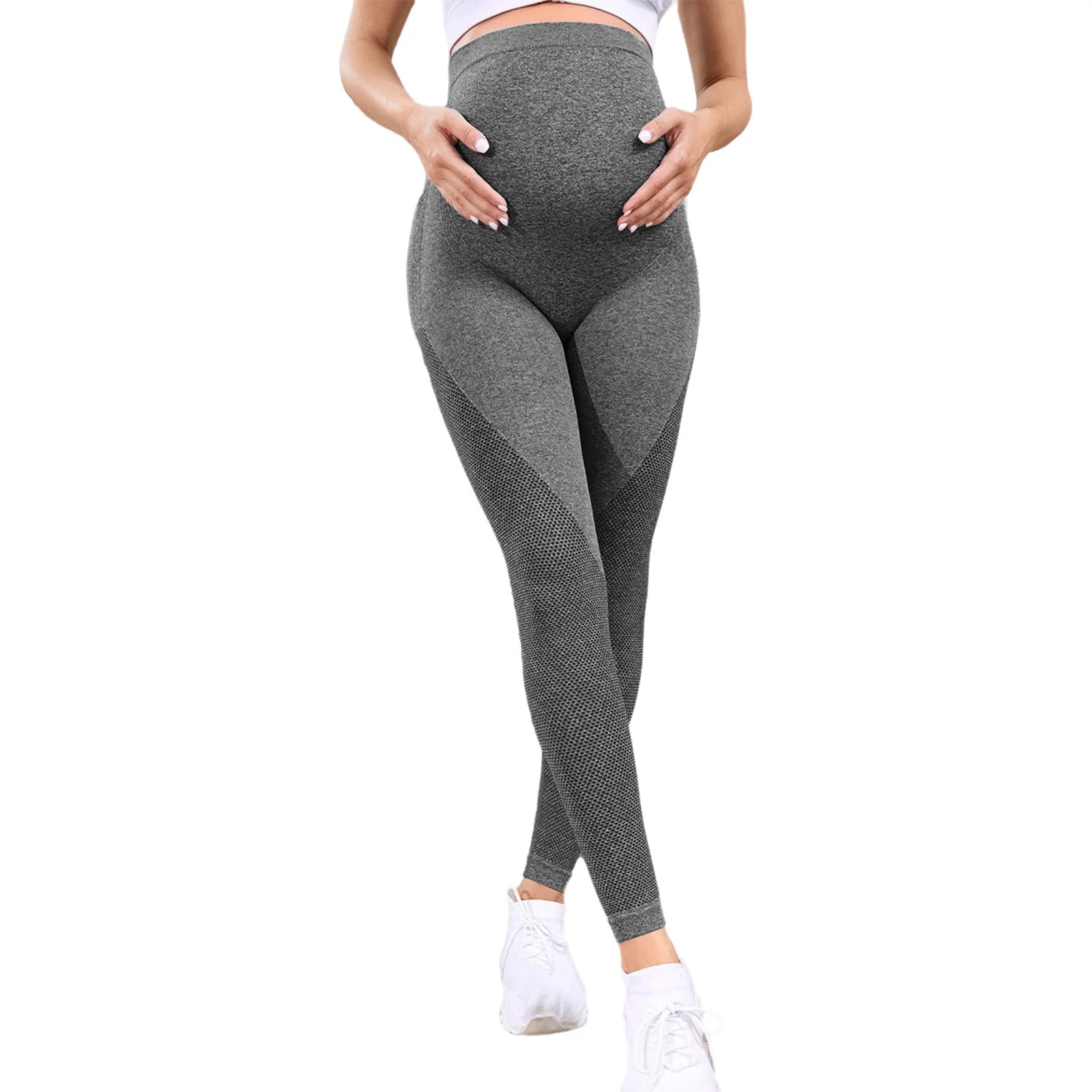 Maternity Yoga Leggings with Belly Support High Waist Pilates Pants Pregnancy Trousers for Sports Workout Casual Daily Wear