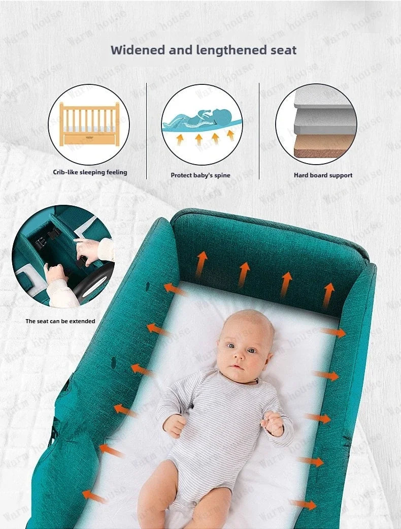 New Front and Rear Seat Twin Stroller Foldable Twin Umbrella Stroller Sitting and Reclining Twin Stroller Removable and Washable