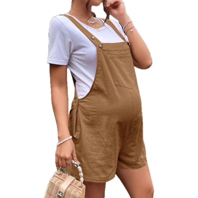 Maternity Wear Spring Summer Casual Breathable Maternity Pants Five-point Pants Adjustable Waist Strap Maternity Shorts