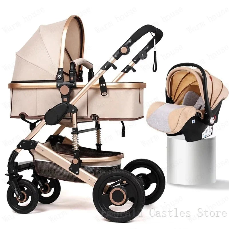 baby stroller 3in1 Luxury High Landscape baby pram portable baby pushchair multifunctional Newborn Carriage double faced