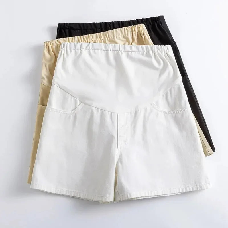 Maternity Shorts for Summer Trendy Mothers Wear Thin Styles for White Wide-leg Pants Loose Leggings