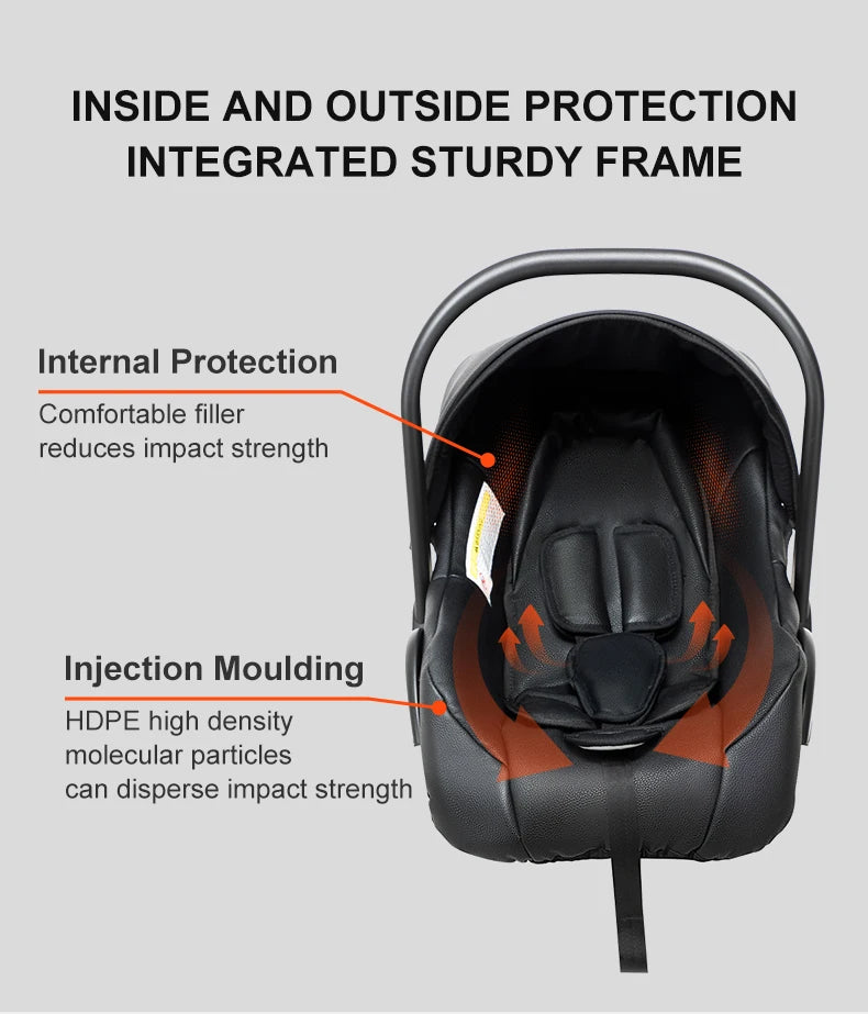 3-in-1 PU Waterproof Multi-Functional Baby Stroller Lightweight Stroller with Seat - Compact Foldable for Newborns to Toddlers