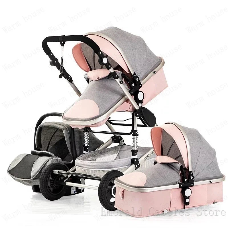 baby stroller 3in1 Luxury High Landscape baby pram portable baby pushchair multifunctional Newborn Carriage double faced
