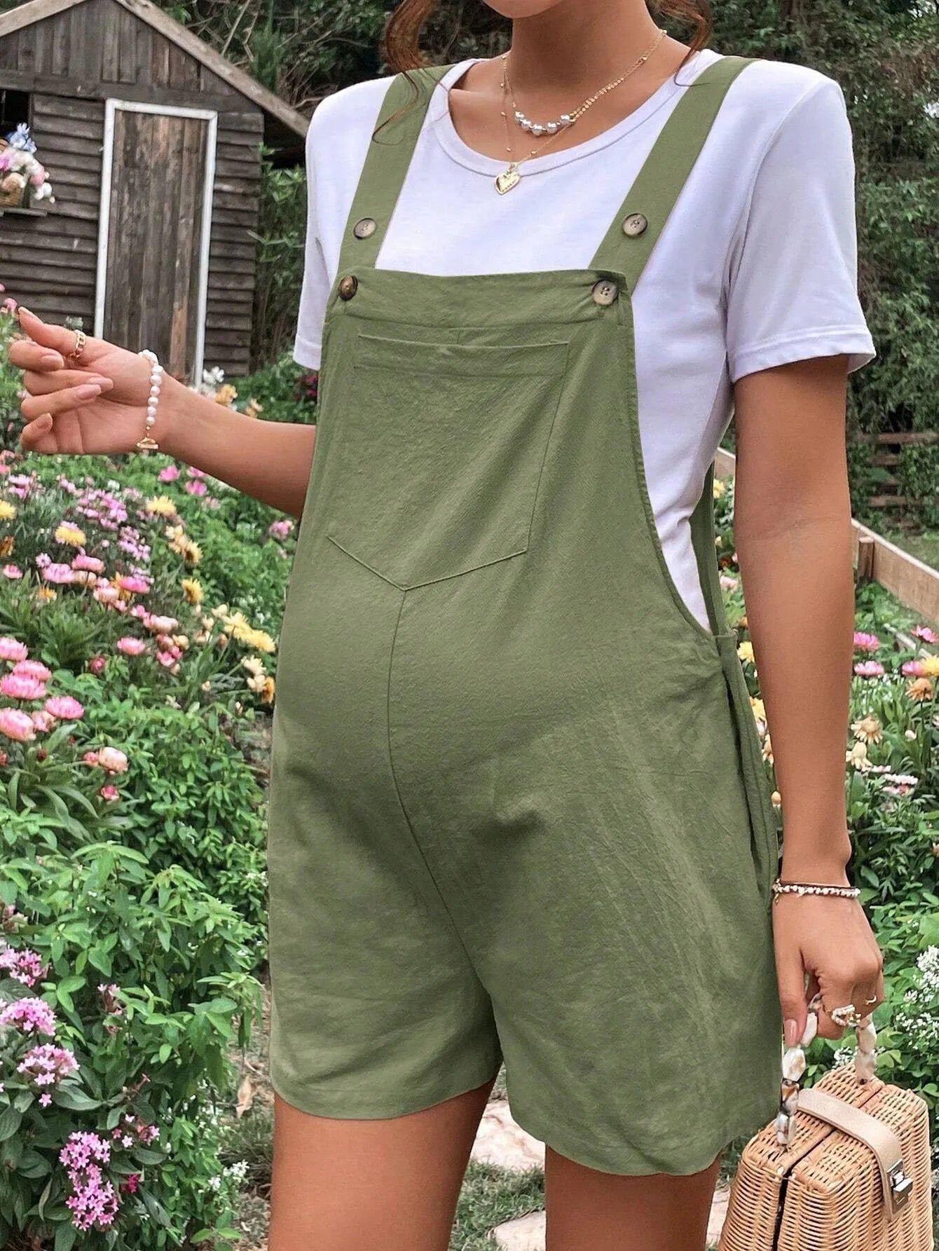 Maternity Wear Spring Summer Casual Breathable Maternity Pants Five-point Pants Adjustable Waist Strap Maternity Shorts