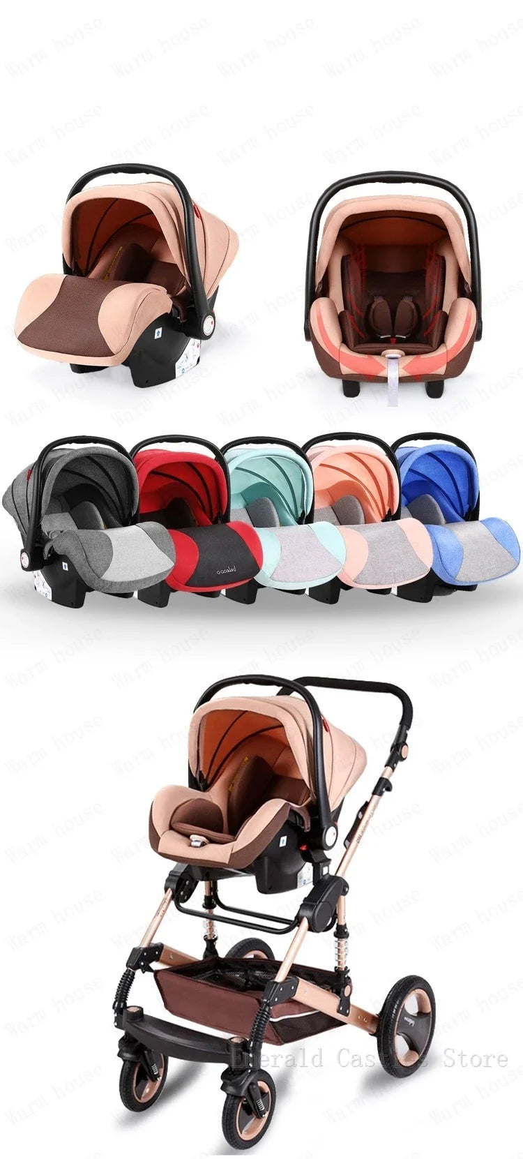 baby stroller 3in1 Luxury High Landscape baby pram portable baby pushchair multifunctional Newborn Carriage double faced