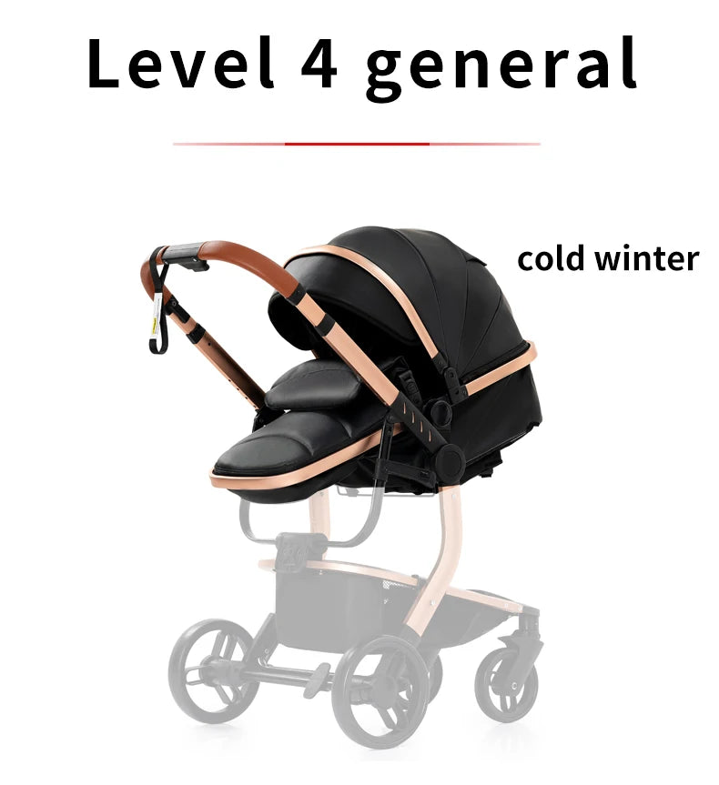 3-in-1 PU Waterproof Multi-Functional Baby Stroller Lightweight Stroller with Seat - Compact Foldable for Newborns to Toddlers