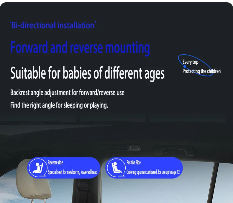 baby car seat with ISOFIX ,child safety seats 360° rotating child seat for 0-12 years old ,5-point seat belt for children