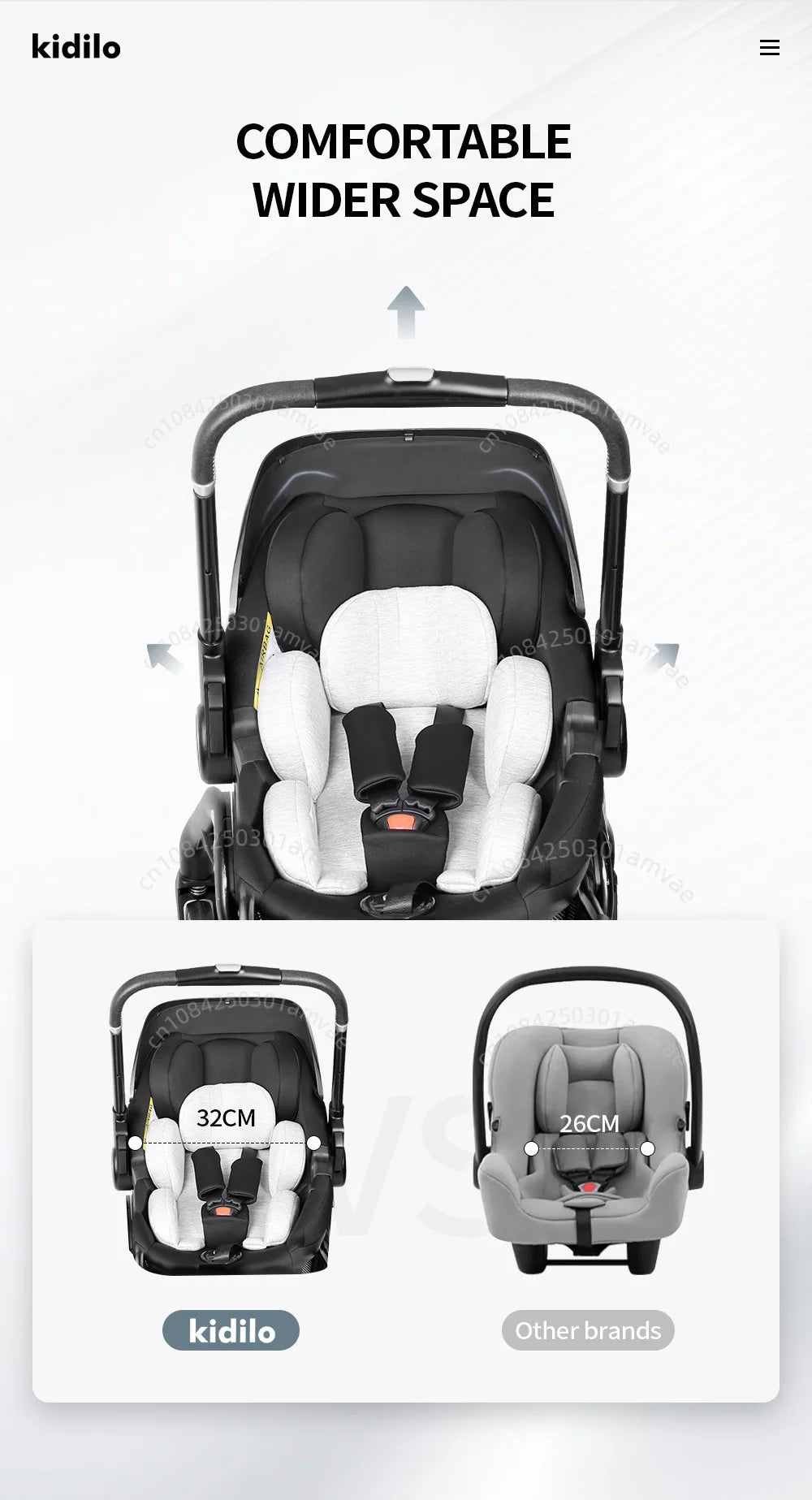 3-in-1 baby safety stroller, two-way newborn baby safety seat, portable 3-in-1 stroller for ages 0-2le for 0-2 years old