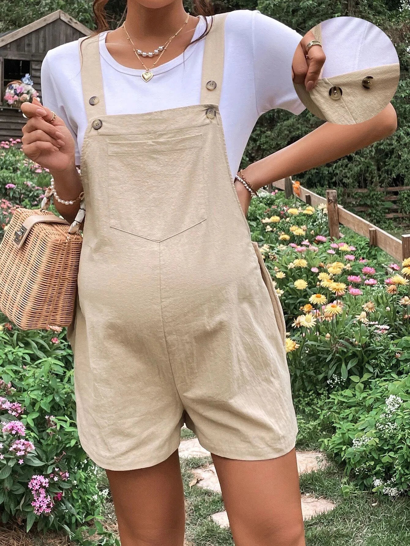Maternity Wear Spring Summer Casual Breathable Maternity Pants Five-point Pants Adjustable Waist Strap Maternity Shorts
