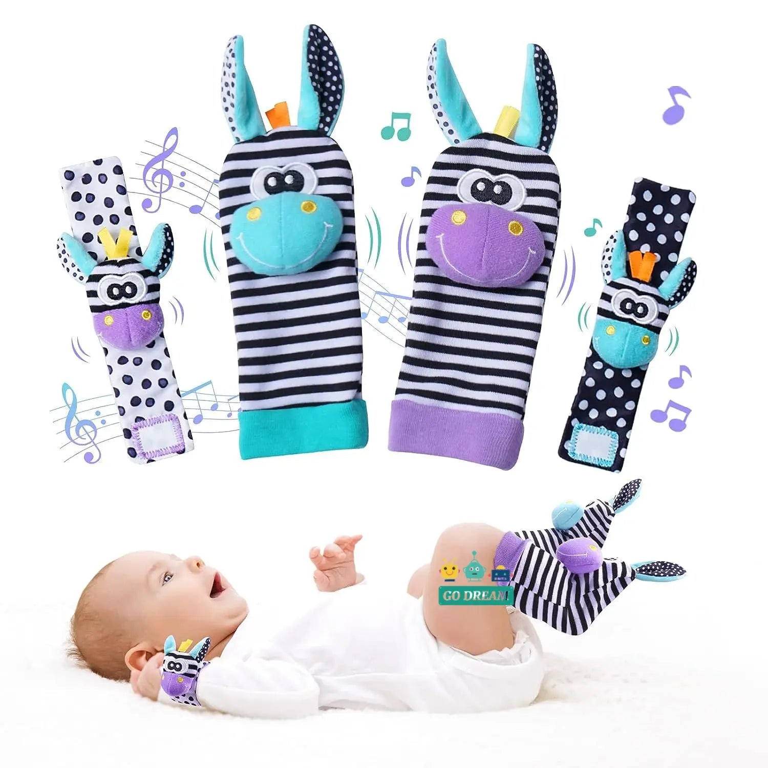 Chaussettes hochet bébé dragon