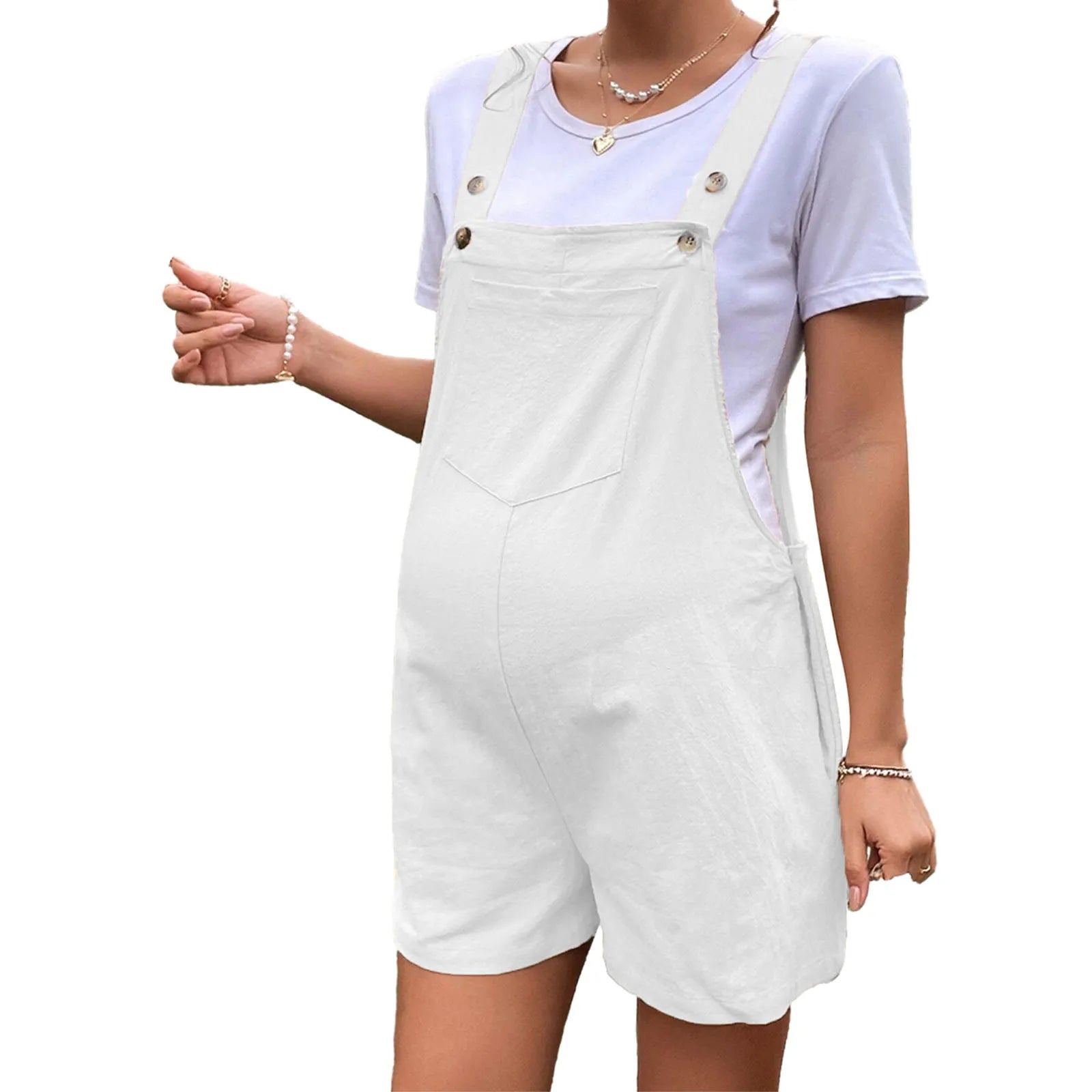 Maternity Wear Spring Summer Casual Breathable Maternity Pants Five-point Pants Adjustable Waist Strap Maternity Shorts