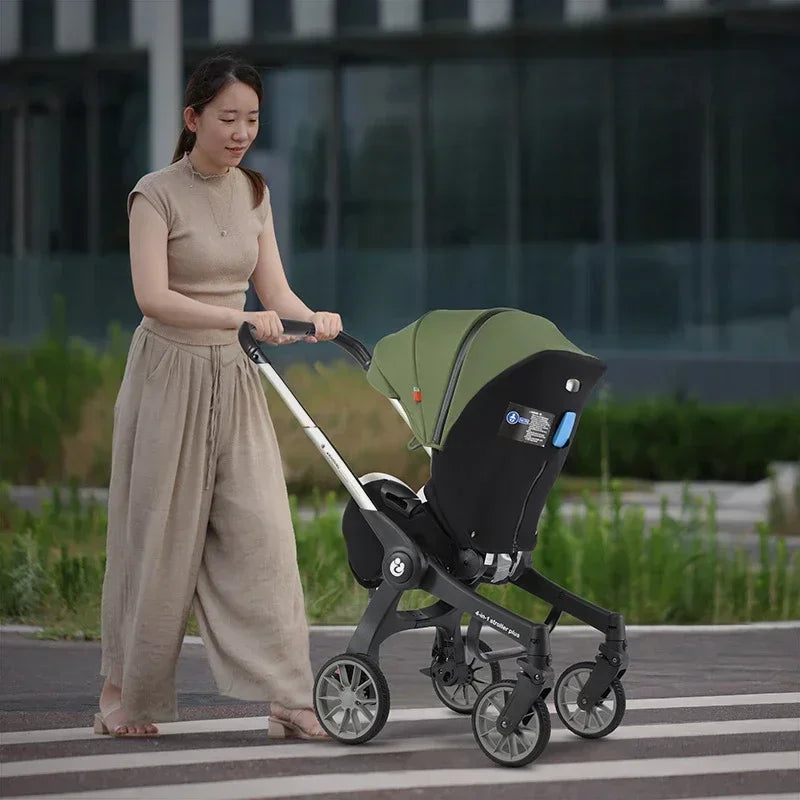 Baby stroller 4in1 Multifunctional newborn baby stroller 3in1 Foldable Basket type seat Lightweight Travel Pram
