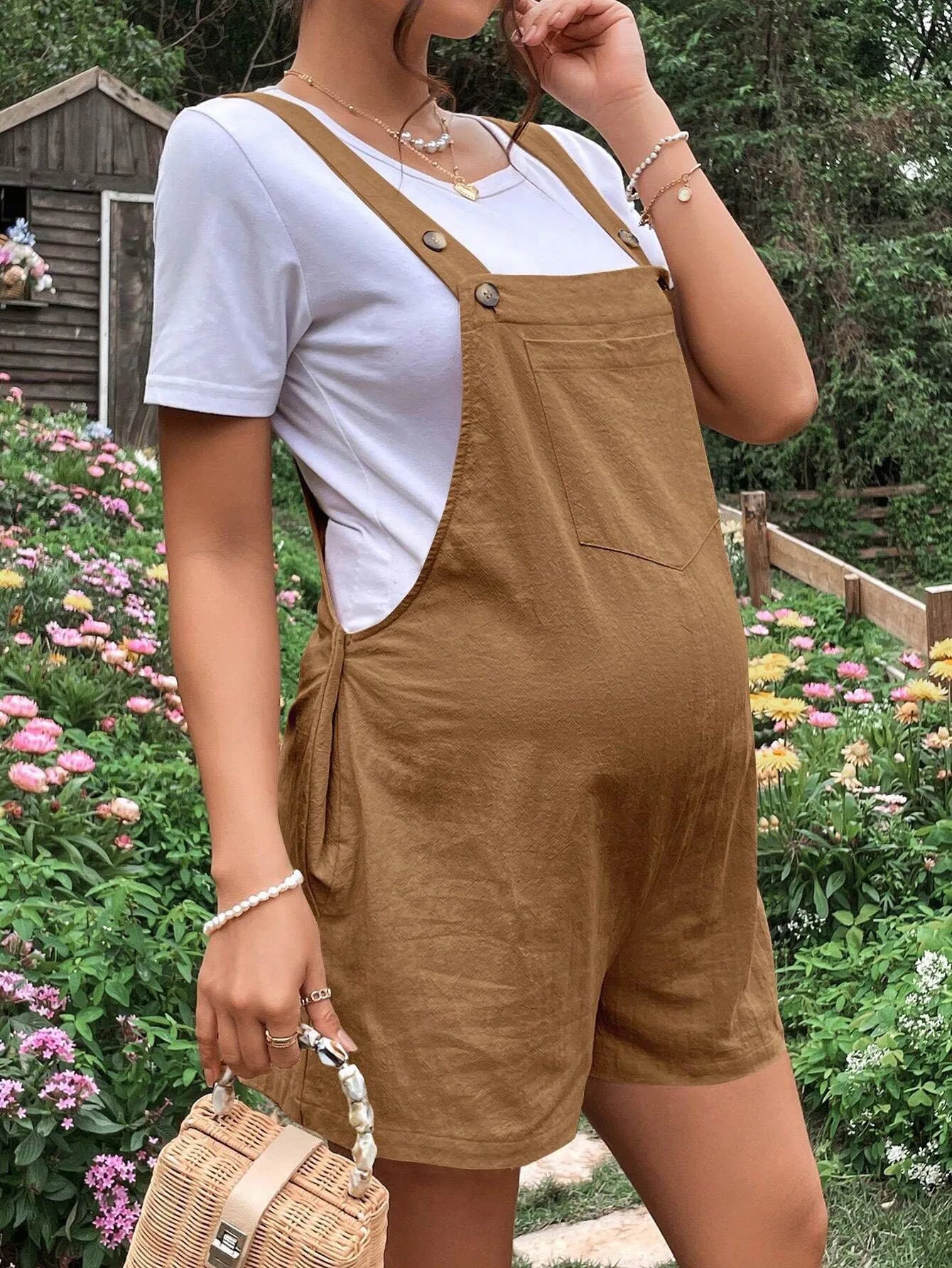 Maternity Wear Spring Summer Casual Breathable Maternity Pants Five-point Pants Adjustable Waist Strap Maternity Shorts