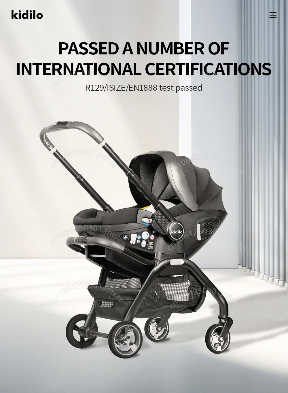 3-in-1 baby safety stroller, two-way newborn baby safety seat, portable 3-in-1 stroller for ages 0-2le for 0-2 years old