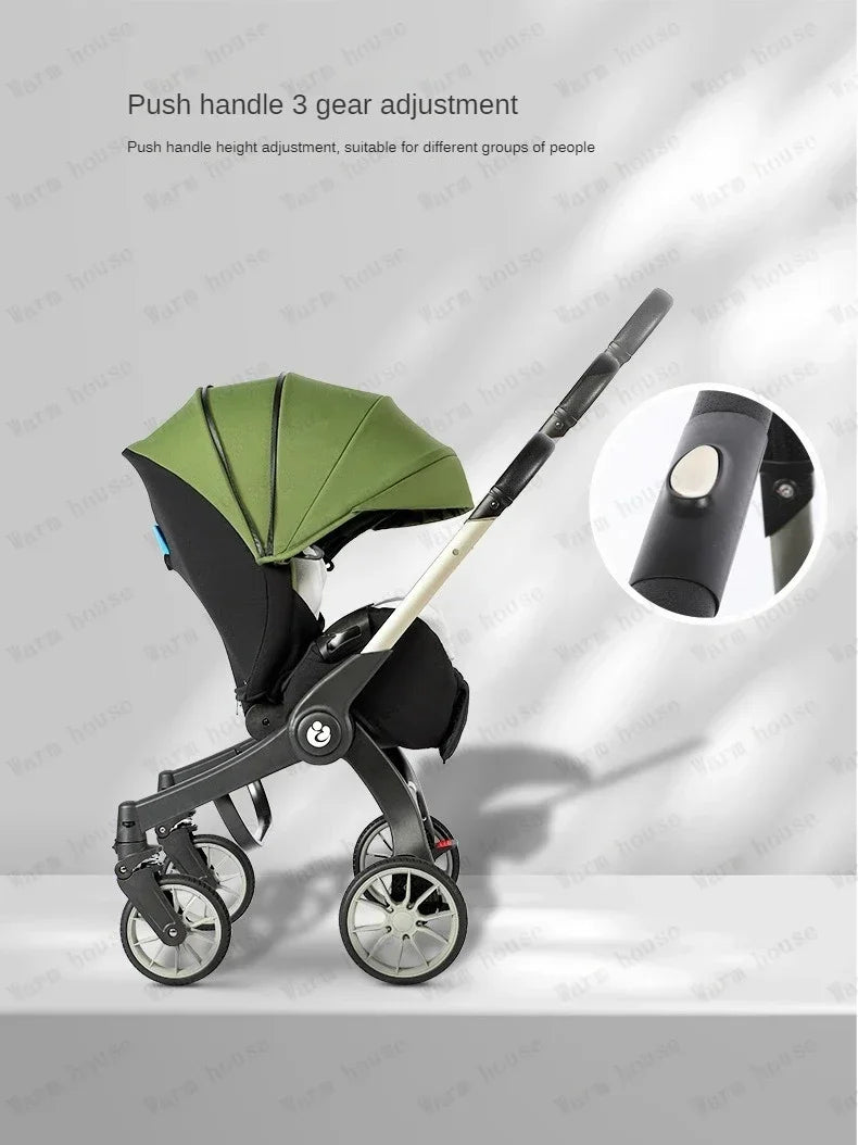 Baby stroller 4in1 Multifunctional newborn baby stroller 3in1 Foldable Basket type seat Lightweight Travel Pram