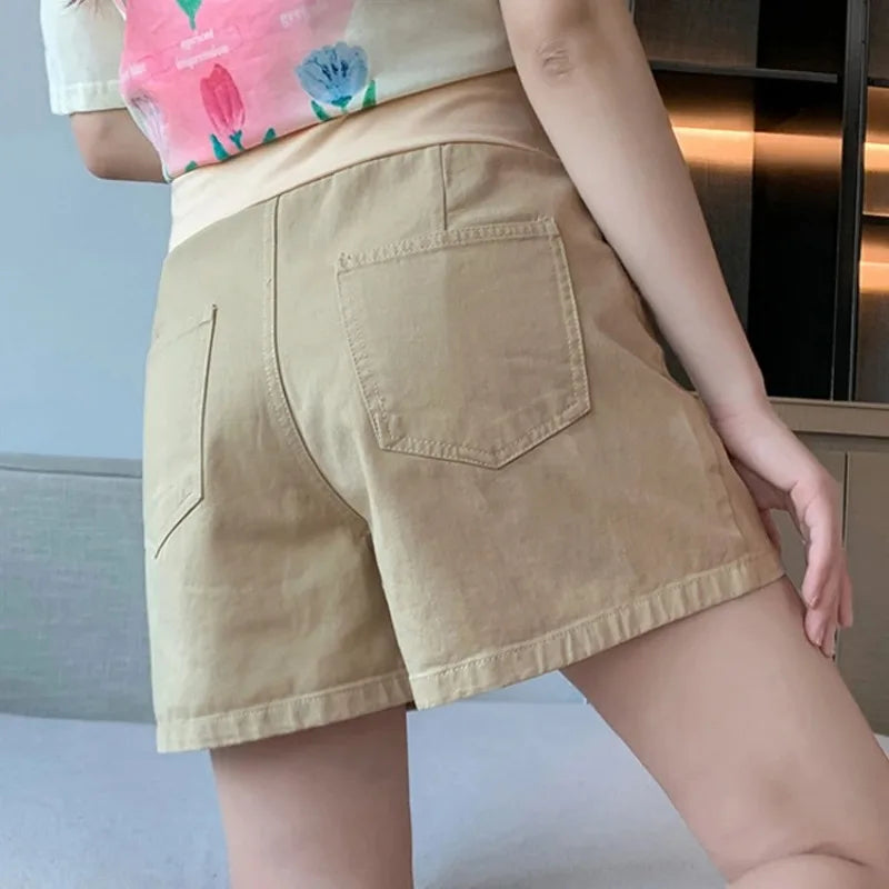 Maternity Shorts for Summer Trendy Mothers Wear Thin Styles for White Wide-leg Pants Loose Leggings