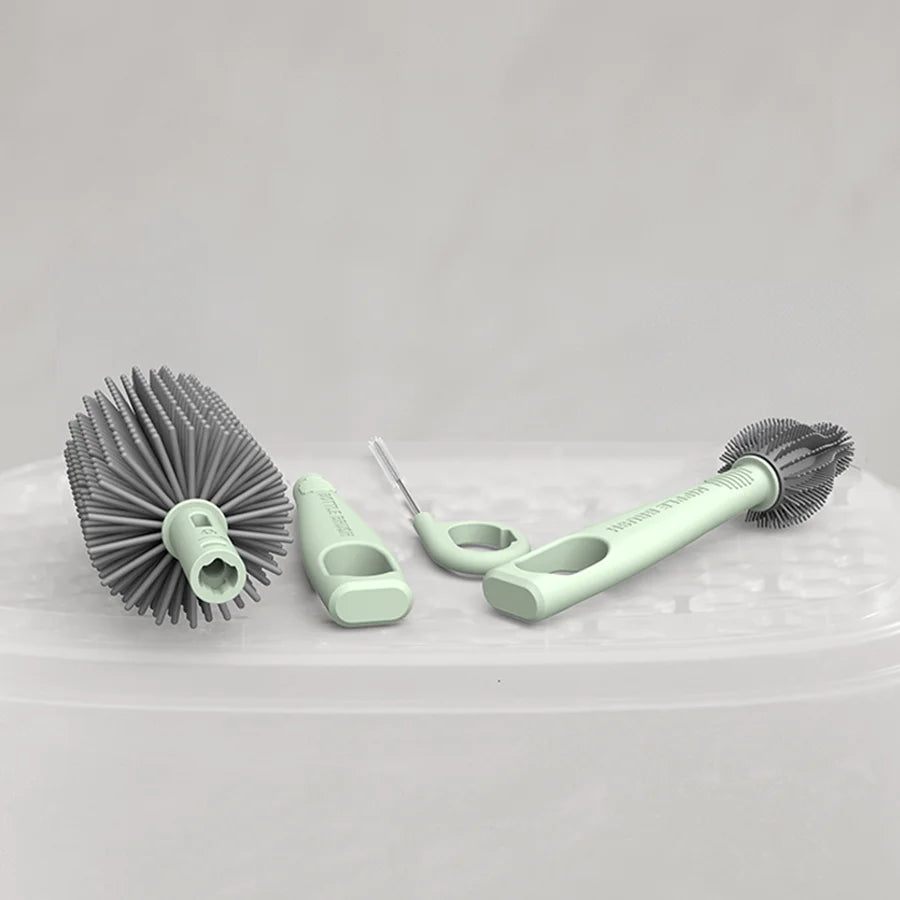 Brosse pour biberon avec support à ouverture
