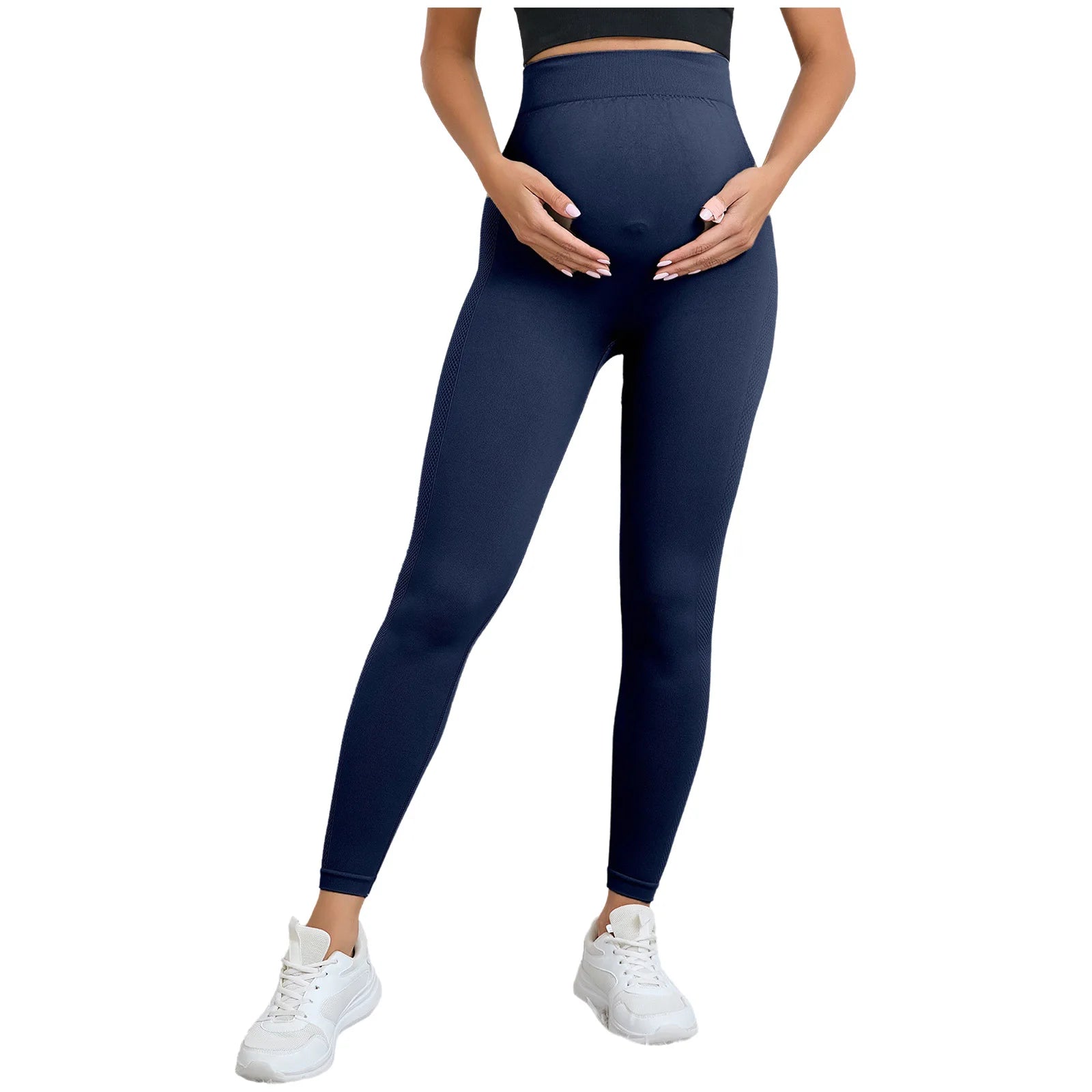 Maternity Yoga Leggings with Belly Support High Waist Pilates Pants Pregnancy Trousers for Sports Workout Casual Daily Wear