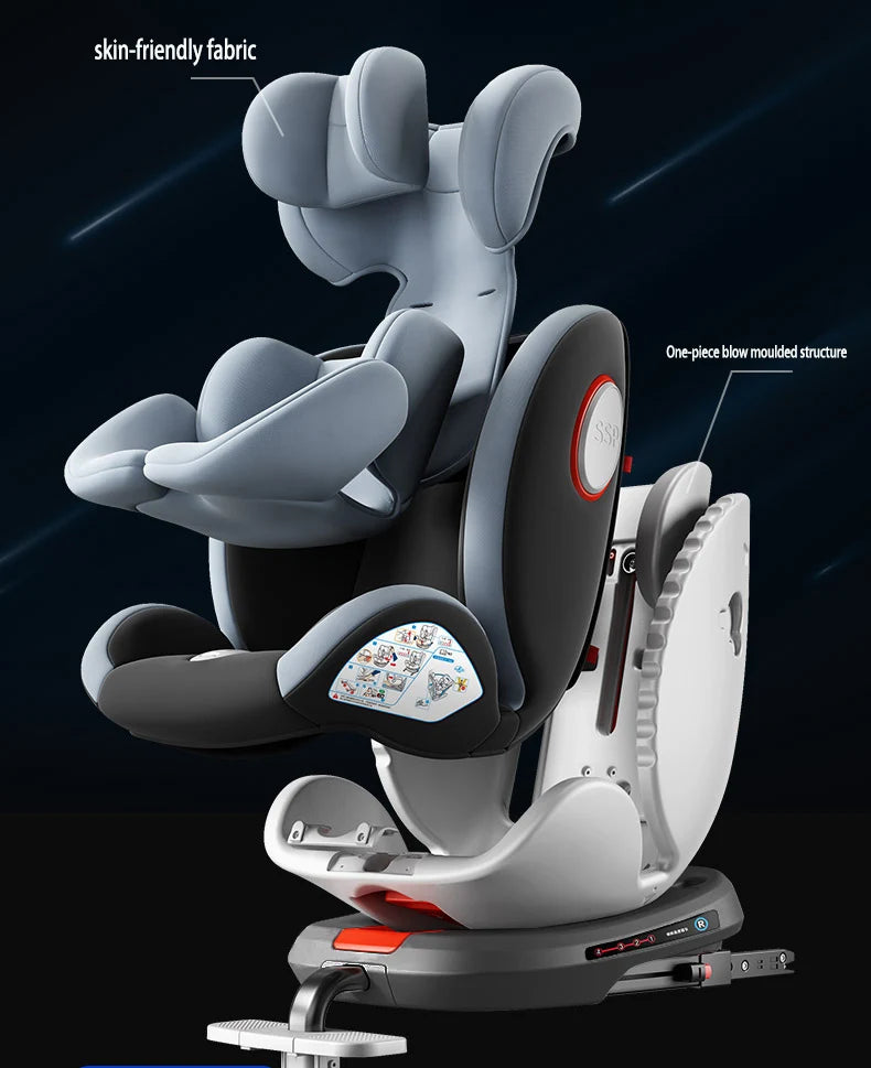 baby car seat with ISOFIX ,child safety seats 360° rotating child seat for 0-12 years old ,5-point seat belt for children