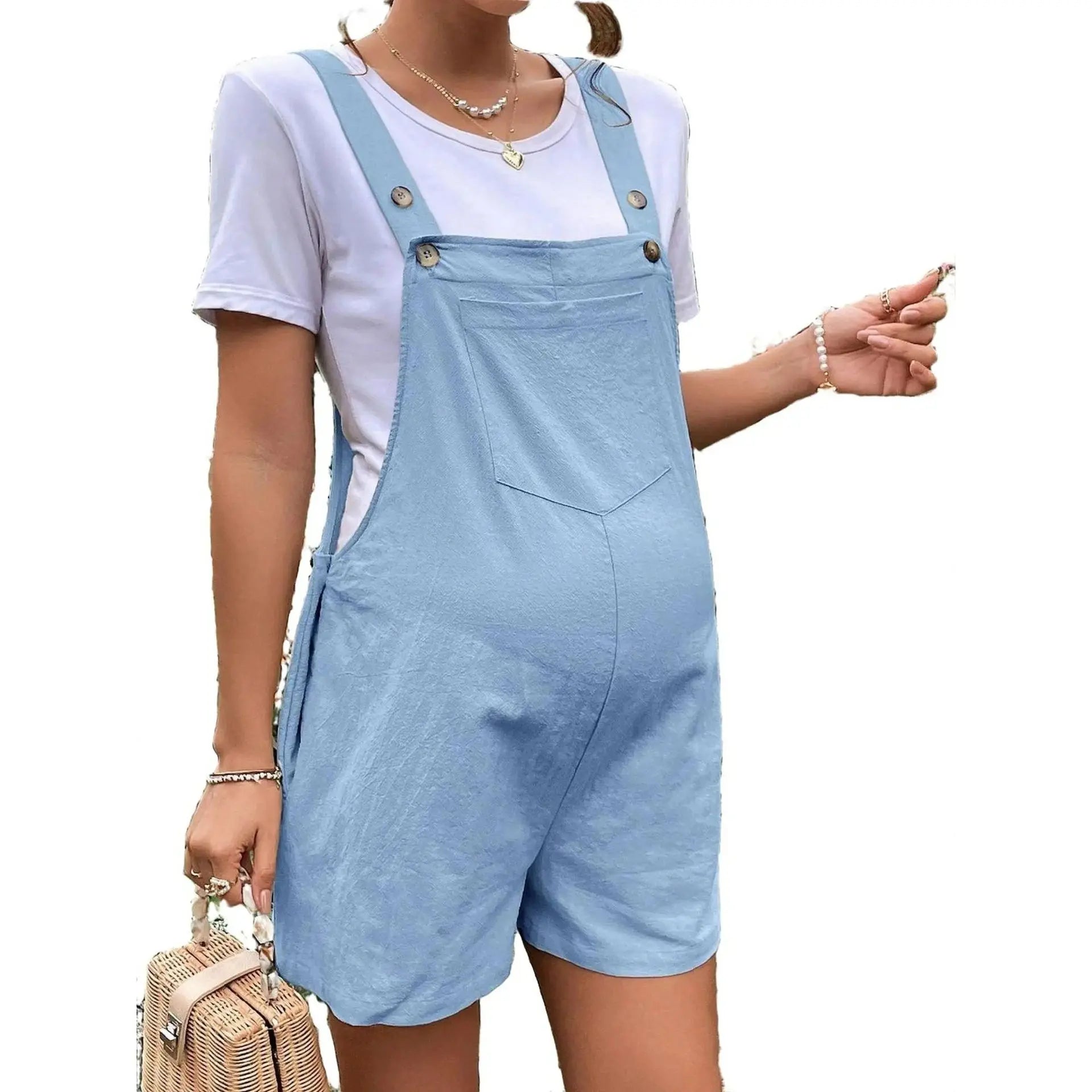 Maternity Wear Spring Summer Casual Breathable Maternity Pants Five-point Pants Adjustable Waist Strap Maternity Shorts