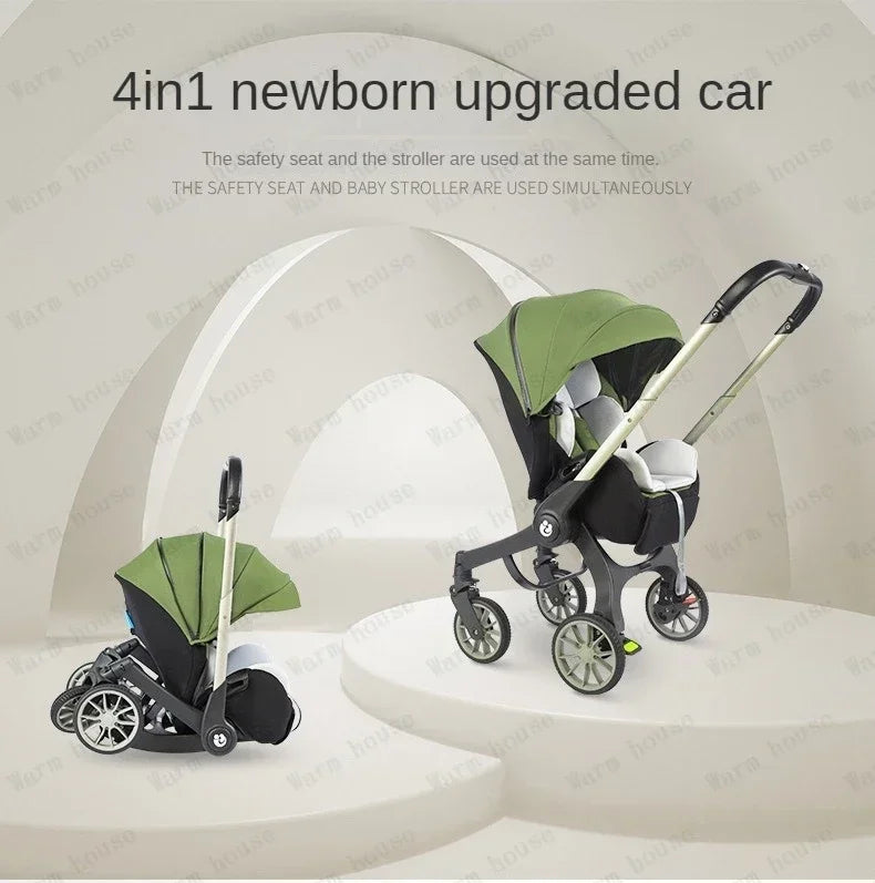 Baby stroller 4in1 Multifunctional newborn baby stroller 3in1 Foldable Basket type seat Lightweight Travel Pram