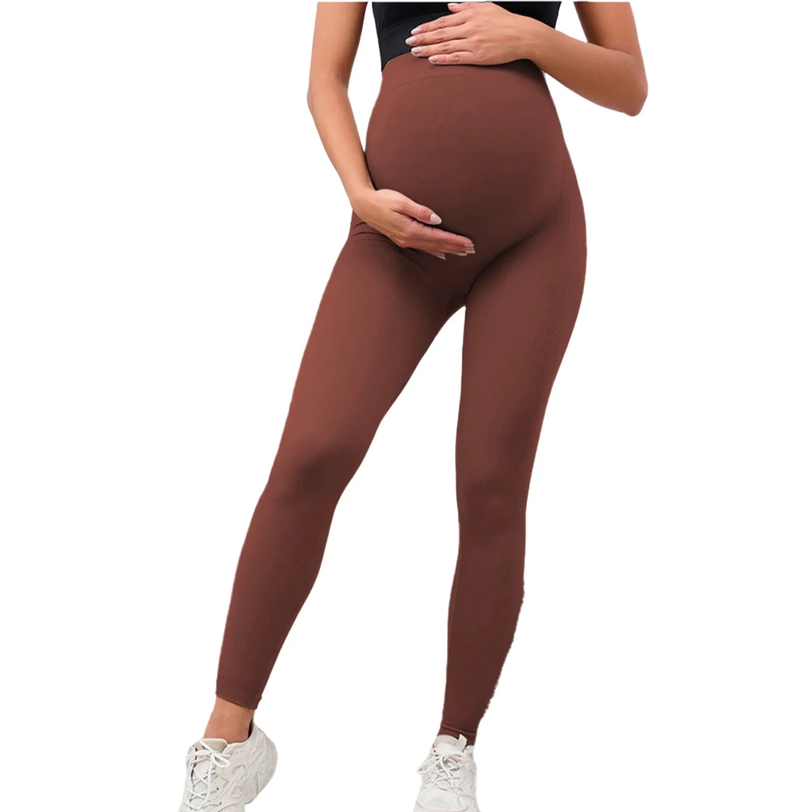 Maternity Yoga Leggings with Belly Support High Waist Pilates Pants Pregnancy Trousers for Sports Workout Casual Daily Wear