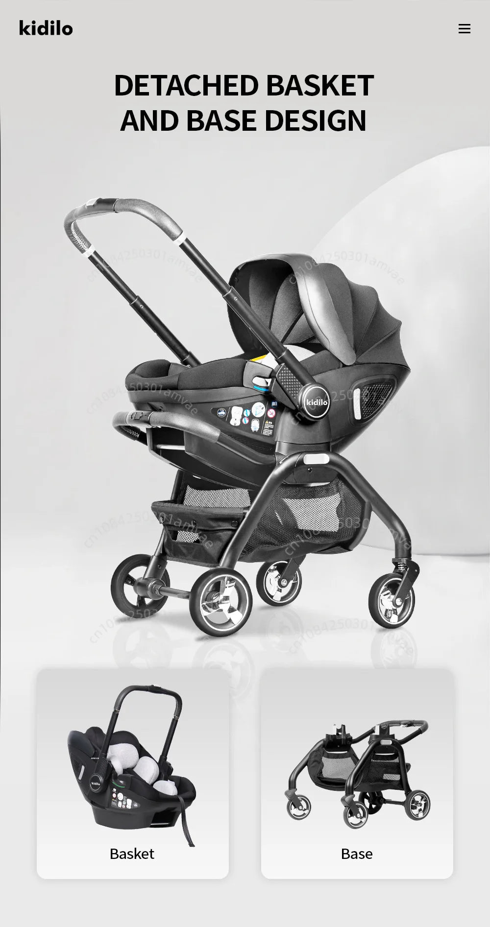 3-in-1 baby safety stroller, two-way newborn baby safety seat, portable 3-in-1 stroller for ages 0-2le for 0-2 years old