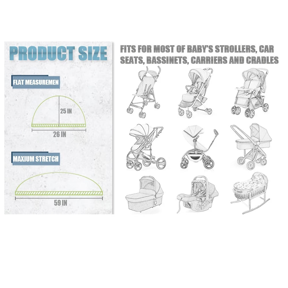Mosquito Net for Stroller Baby Cribs for Stroller Bassinet Playard Breathable Mesh Insect Outdoor Net Baby Stroller Accessories