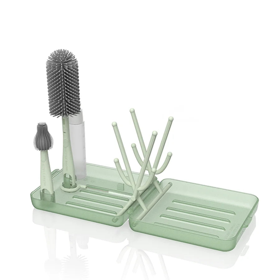 Brosse pour biberon avec support à ouverture