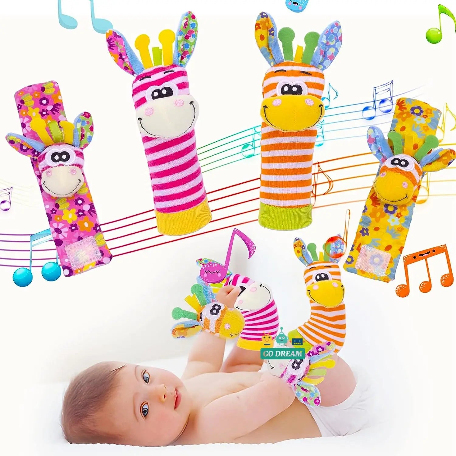 Chaussettes hochet bébé dragon