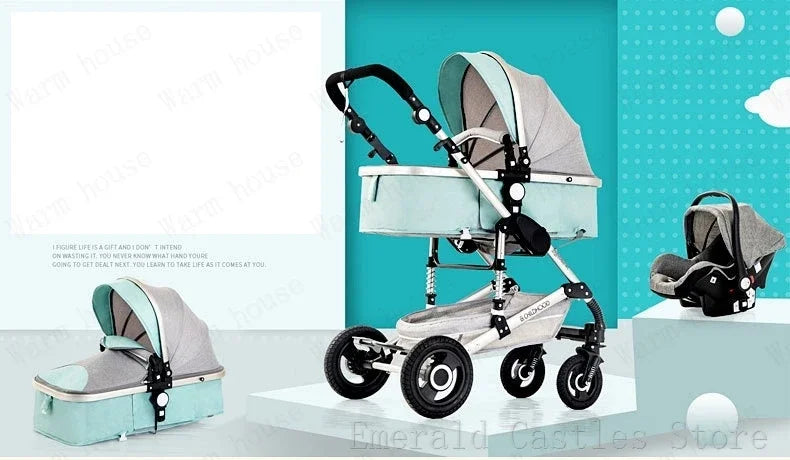 baby stroller 3in1 Luxury High Landscape baby pram portable baby pushchair multifunctional Newborn Carriage double faced