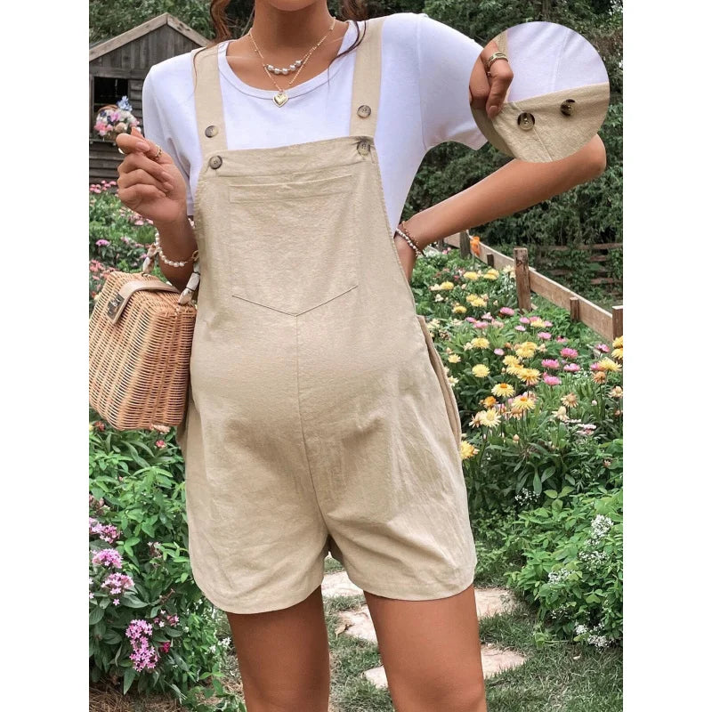 Maternity Wear Spring Summer Casual Breathable Maternity Pants Five-point Pants Adjustable Waist Strap Maternity Shorts
